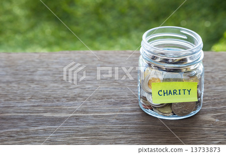 Charity donation money glass jar Charity donation money glass jar 13733873