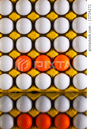 Golf balls in paper carton for eggs Golf balls in paper carton for eggs 13734271