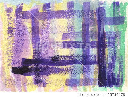 抽象手繪紫羅蘭色和黃色和藍色 13736478