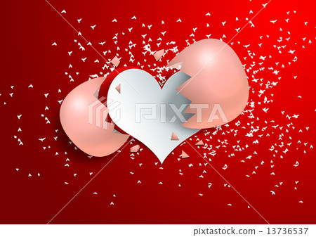 Heart shape on paper craft with egg 13736537