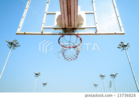 Basketball hoop in the blue sky Basketball hoop in the blue sky 13736828
