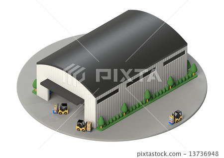 倉庫外觀等軸測圖 13736948