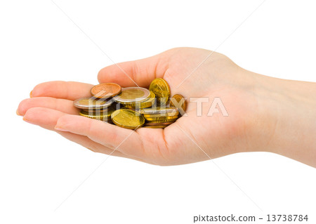 Hand with coins Hand with coins 13738784
