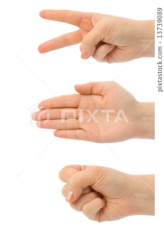 Scissors, paper, stone - hands 13739089