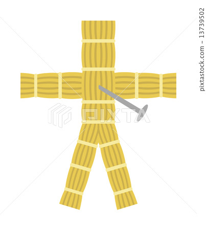 Straw straw doll with nails 13739502