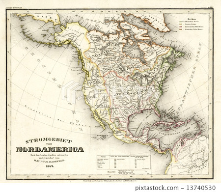 19th century old map "America" 13740530