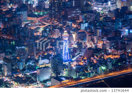 Tsutenkaku夜視圖到大阪 13741644