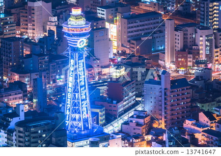 Tsutenkaku夜視圖到大阪 13741647