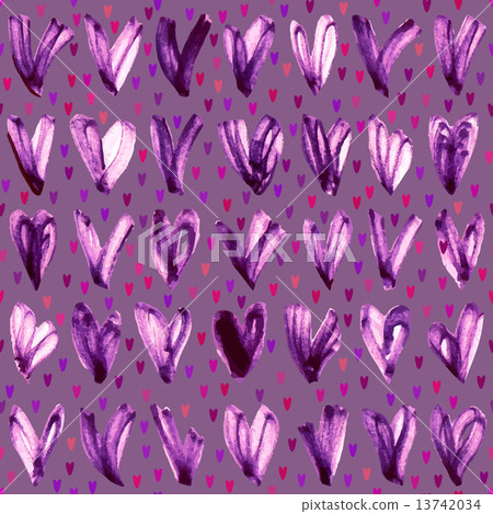 Watercolor hearts seamless pattern. Vector... - Stock Illustration ...