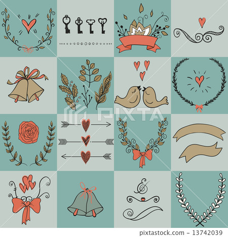Set of icons for Valentines day, Mothers day,... - Stock Illustration ...