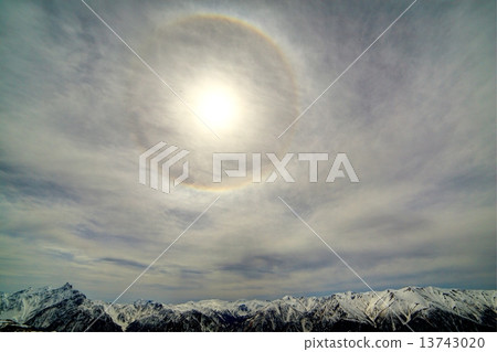 The light ring seen from the Northern Alps · Mt. Yamake and the mountains of Yanigatake · Ginza 13743020