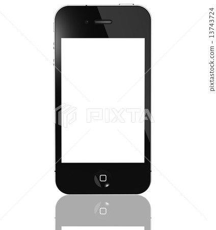 Modern smart phone with blank screen isolated on white 13743724
