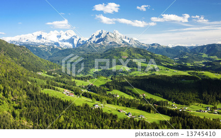 view to Dachstein from the west, Upper Austria-Styria, Austria view to Dachstein from the west, Upper Austria-Styria, Austria 13745410