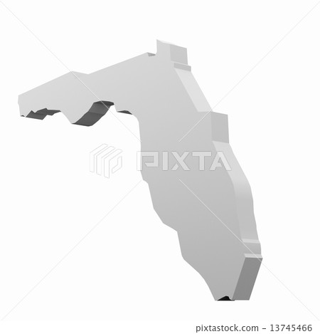 Florida 3D map Stock Illustration - 13745466 
