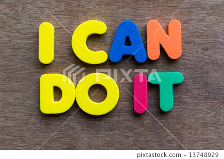 i can do it words in wood background 13748929