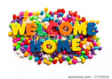 welcome home word in colorful stone welcome home word in colorful stone 13749582