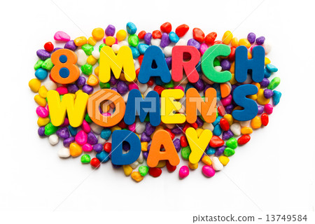 8 march women's day word in colorful stone 8 march women's day word in colorful stone 13749584