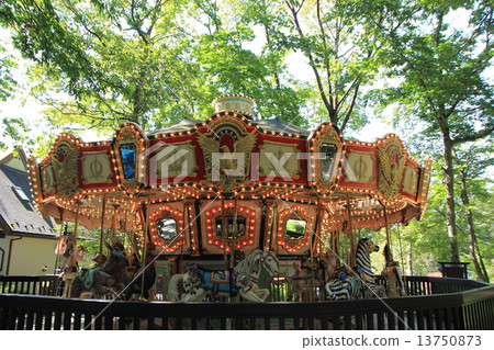 Merry-go-round in the forest 13750873