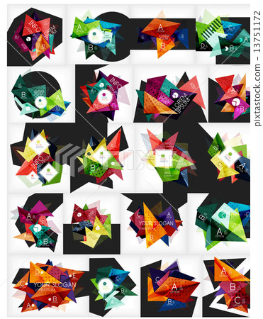 Mega collection of vector abstract geometric layouts for infographic 13751172