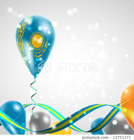 Flag of Kazakhstan on balloon 13751371