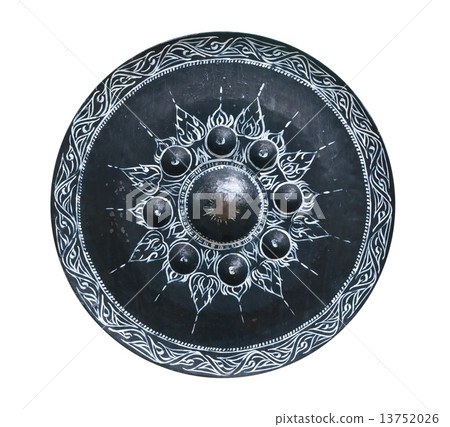 Thai traditional oriental gong on white background Thai traditional oriental gong on white background 13752026