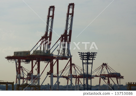 Gantry crane of container yard at Yokohama Port Bay 13753086