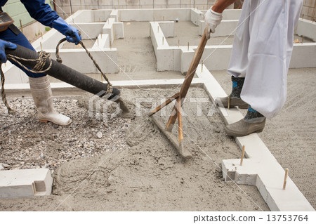 Housing construction foundation work 13753764