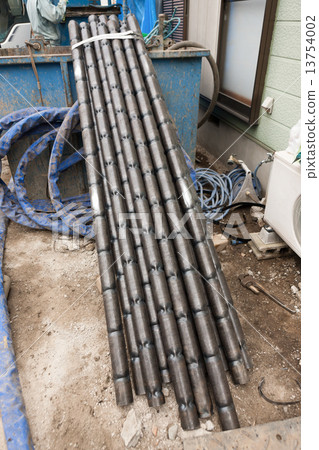 Steel piles for ground improvement of houses Steel piles for ground improvement of houses 13754002
