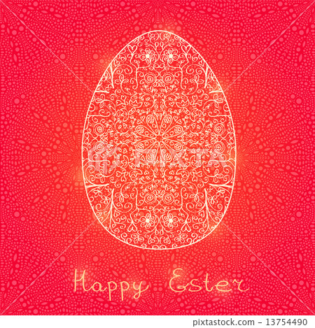 Easter Egg in Swirl Decoration Pattern 13754490
