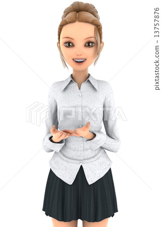 在手邊擺在與事的婦女 13757876