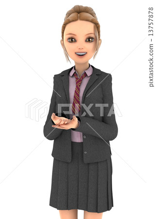 在手邊擺在與事的婦女 13757878