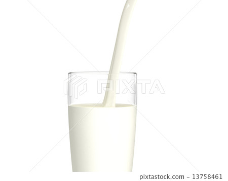 將牛奶倒入玻璃杯中 將牛奶倒入玻璃杯中 13758461