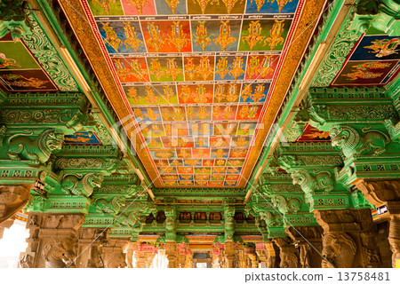 Corridor of Gods of Indian Madurai Minnaksea Temple 13758481