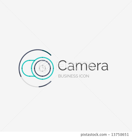 Thin line neat design logo, camera concept - Stock Illustration ...