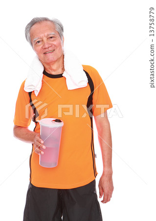 Old, man, sport, attire, cooling down, thirsty, resting, drink, exercise, tired, achievement, towel Old, man, sport, attire, cooling down, thirsty, resting, drink, exercise, tired, achievement, towel 13758779