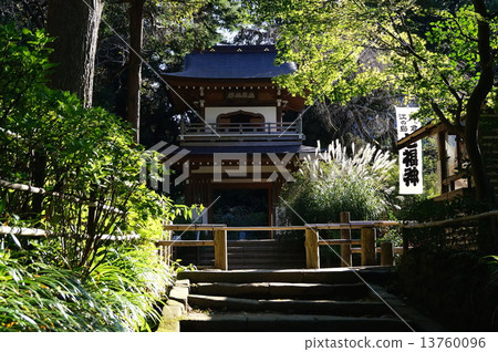 鎌倉Goyama Jogiji寺門（鐘樓門）和石階（神奈川縣鎌倉市山之內） 13760096