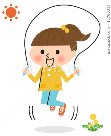 Girls jumping rope - Stock Illustration [13760313] - PIXTA