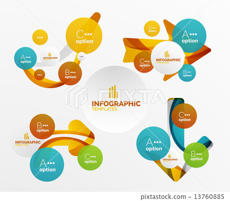 Set of abstract step infographics 13760885