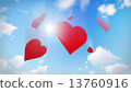 Red heart greeting card. Romantic symbol of love. Saint Valentine's day. 13760916