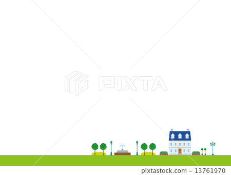 家庭公園噴泉景觀住房 13761970