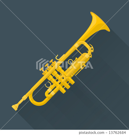 color flat style vector trumpet. 13762684