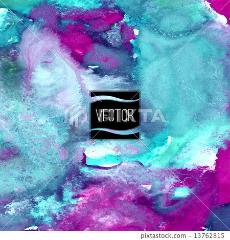 Blue bright watercolor and guache blurred strokes 13762815