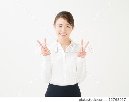 Peace Business Woman Peace Business Woman 13762937