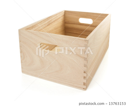 wooden box isolated on white 13763153