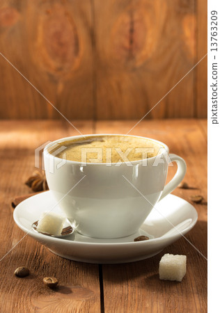 cup of coffee on wood cup of coffee on wood 13763209