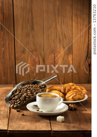 cup of coffee on wood cup of coffee on wood 13763210