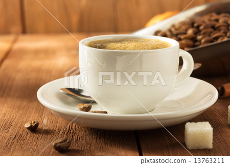 cup of coffee on wood cup of coffee on wood 13763211
