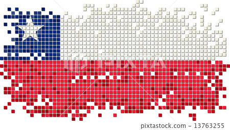 Chilean grunge tile flag. Vector illustration Chilean grunge tile flag. Vector illustration 13763255