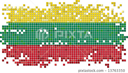 Lithuanian grunge tile flag. Vector illustration Lithuanian grunge tile flag. Vector illustration 13763350