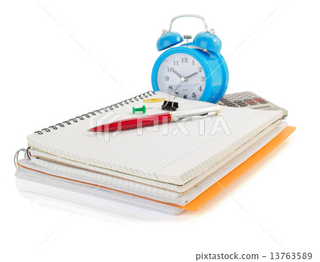 notebook and school supplies on white notebook and school supplies on white 13763589